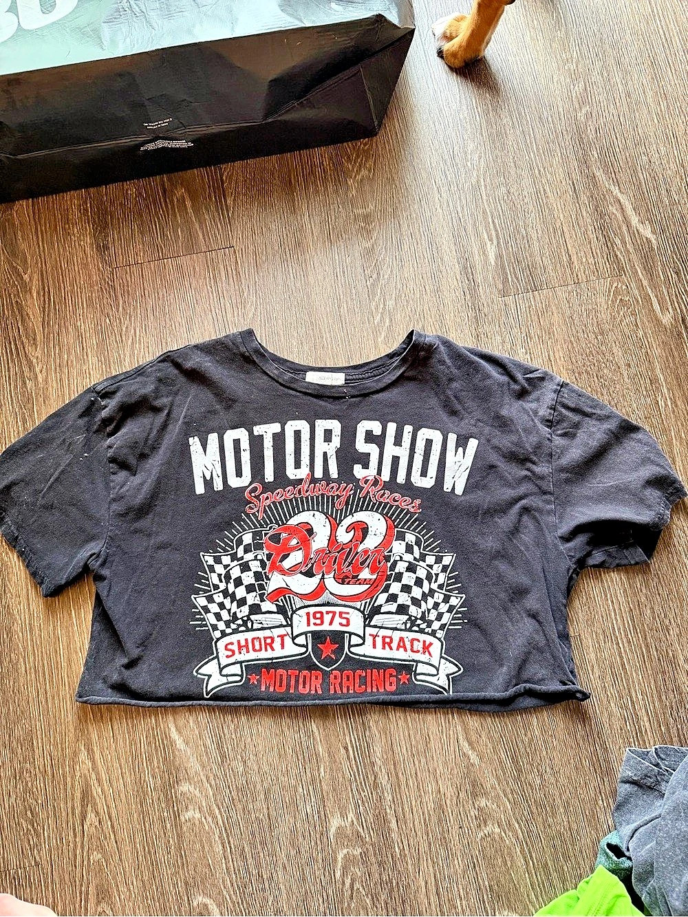 Modish Rebel 1975 Motor Show Cropped T-Shirt Black